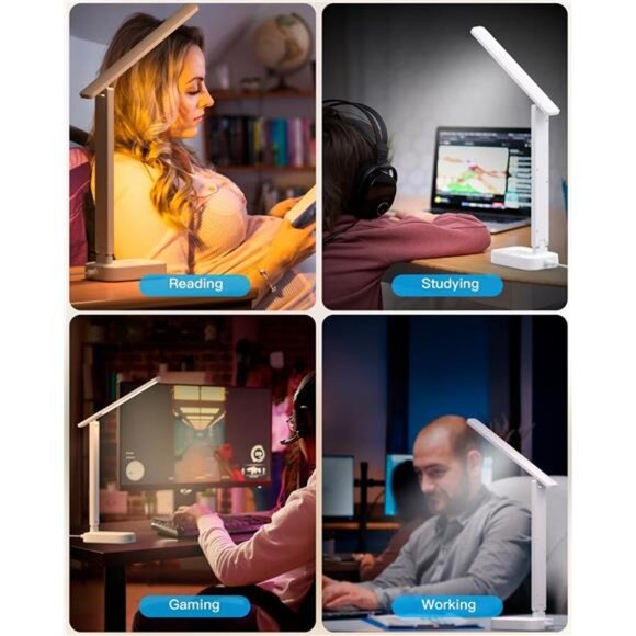 Power Strip with LED Desk Lamp, 3 Outlets 4 USB Ports(2 USBC) 4 Modes 5 Level - Picture 5 of 7